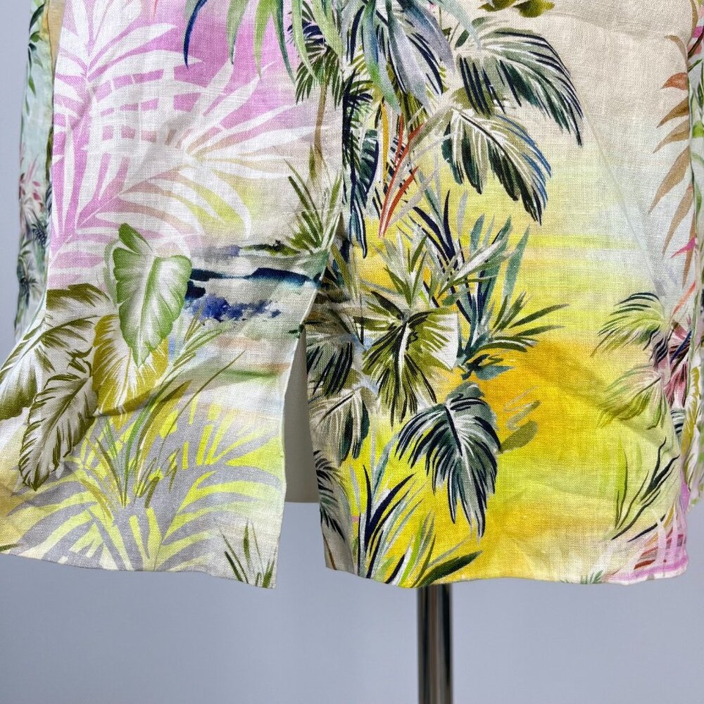 Johnny Was Linen Tropical Palm Blazer Floral Embroidered Boho Jacket Size S - Picture 11 of 16